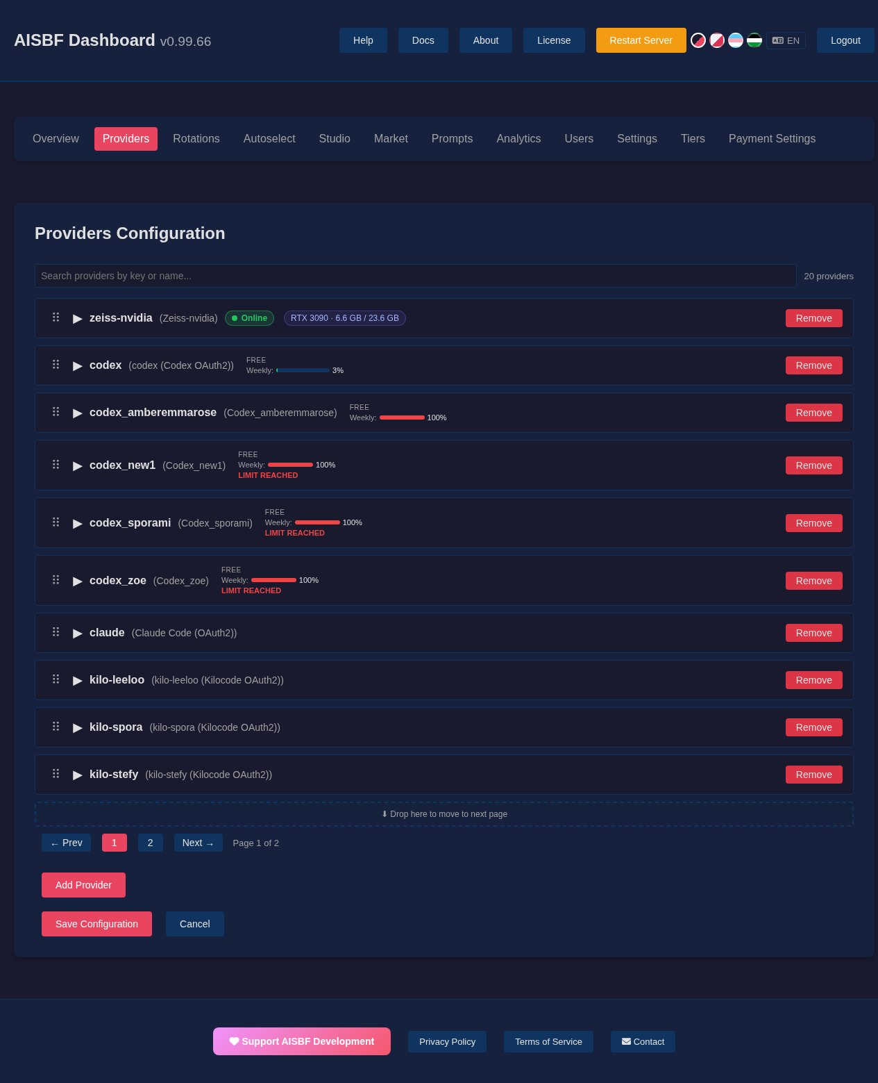 Provider configuration across every backend